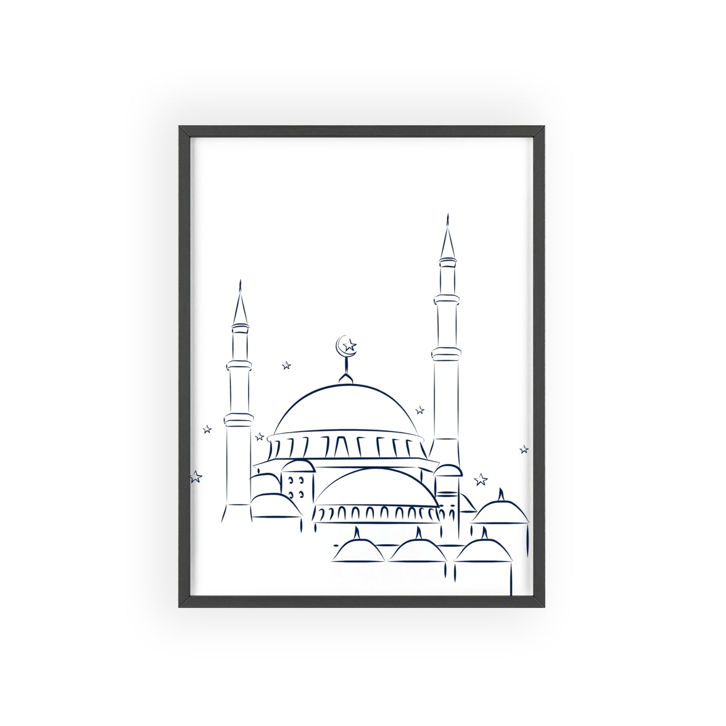 Mosque Poster with Wooden Frame
