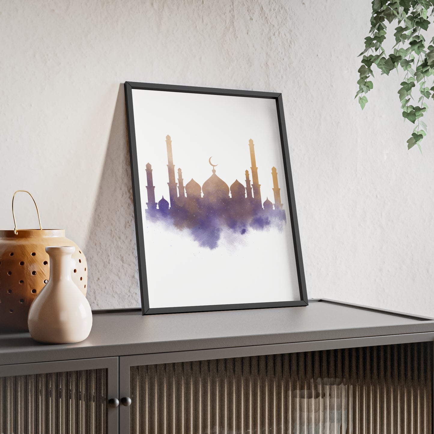 Mosque Poster with Wooden Frame