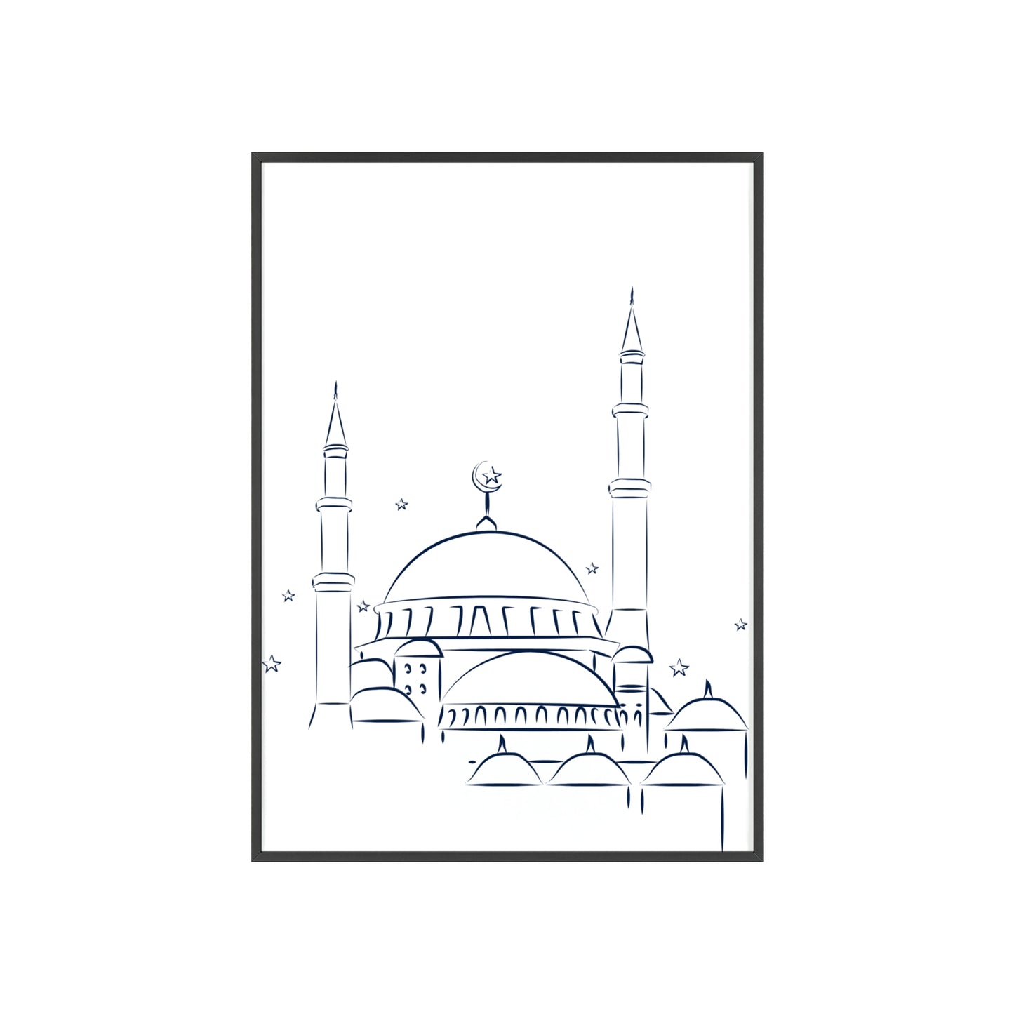 Mosque Poster with Wooden Frame