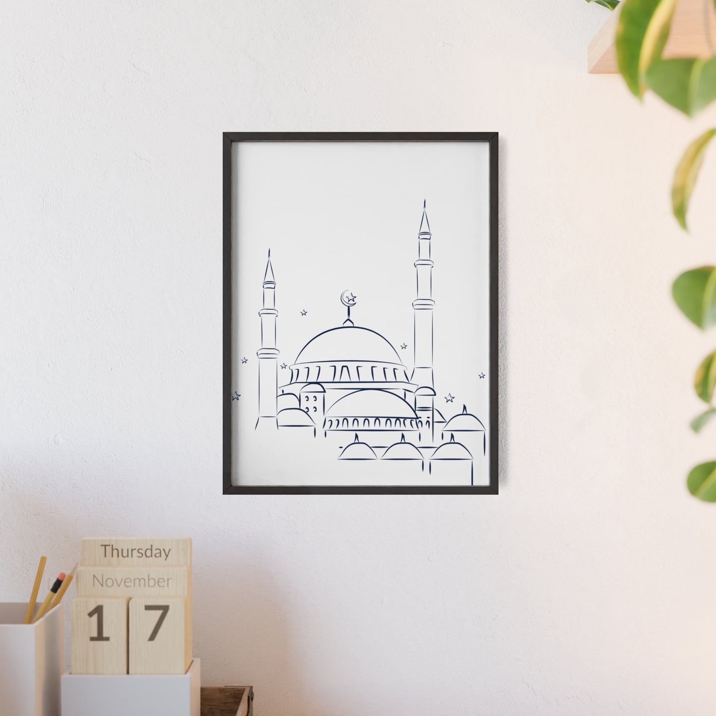Mosque Poster with Wooden Frame
