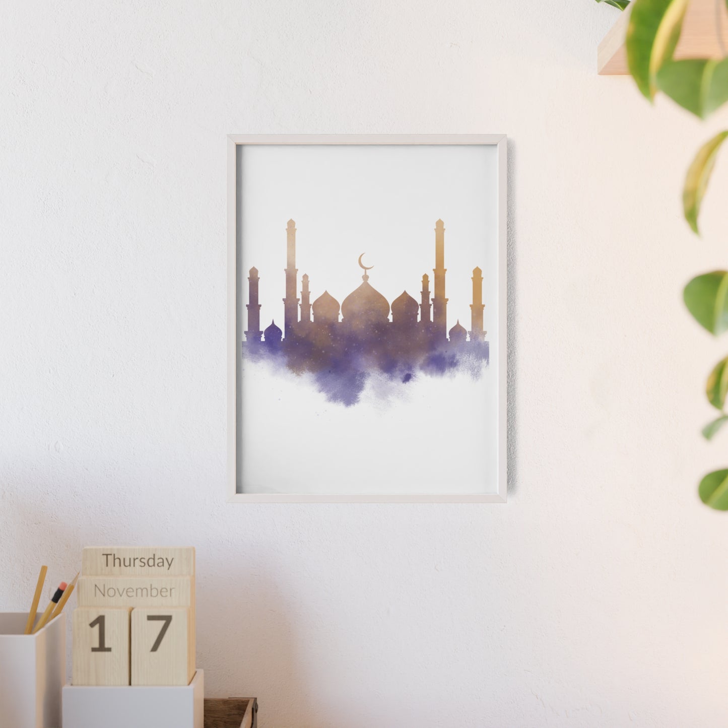Mosque Poster with Wooden Frame
