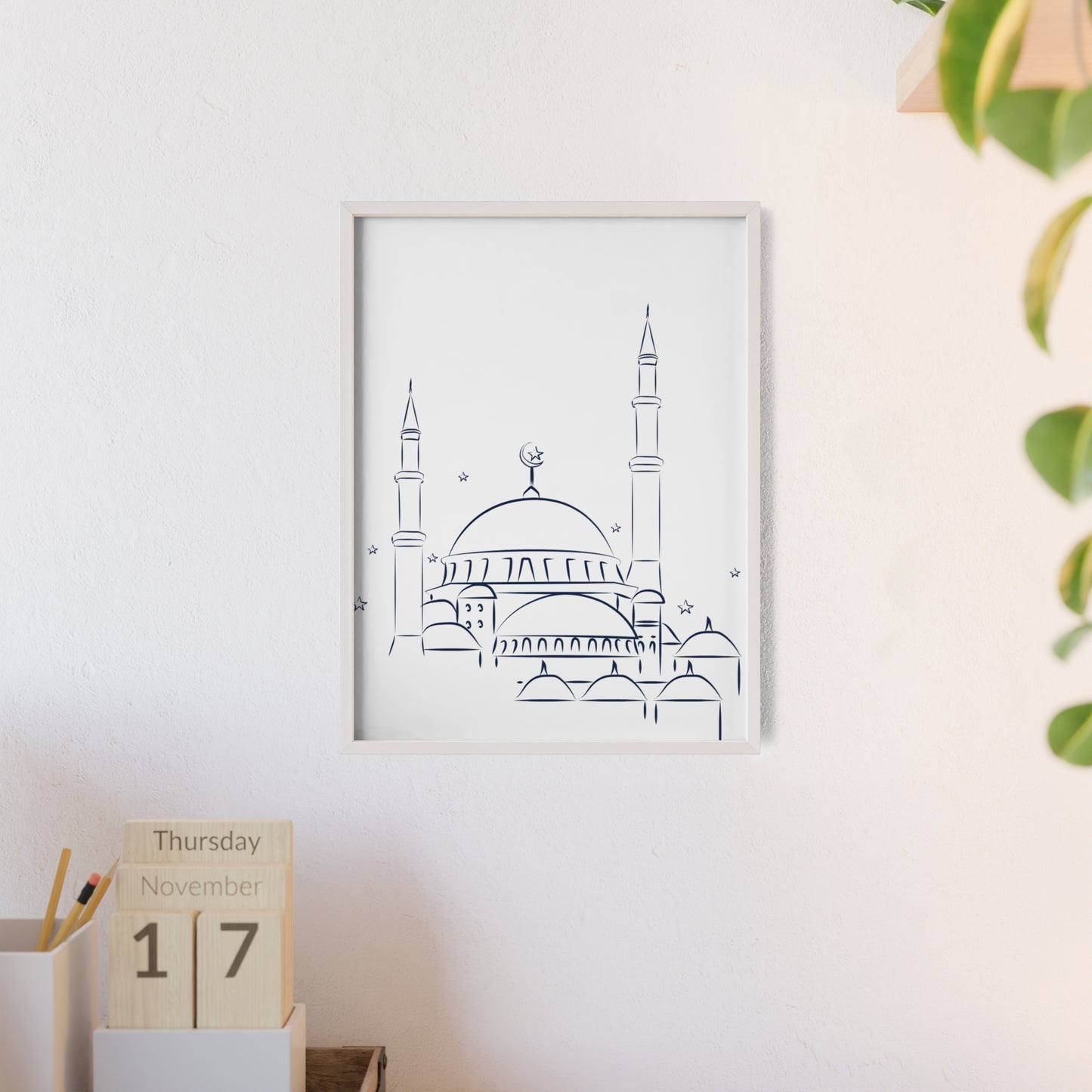 Mosque Poster with Wooden Frame