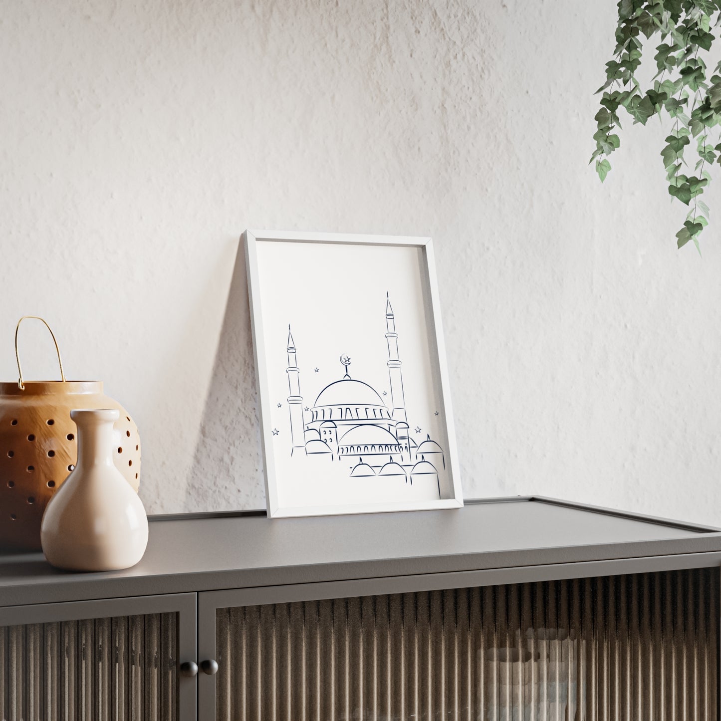 Mosque Poster with Wooden Frame