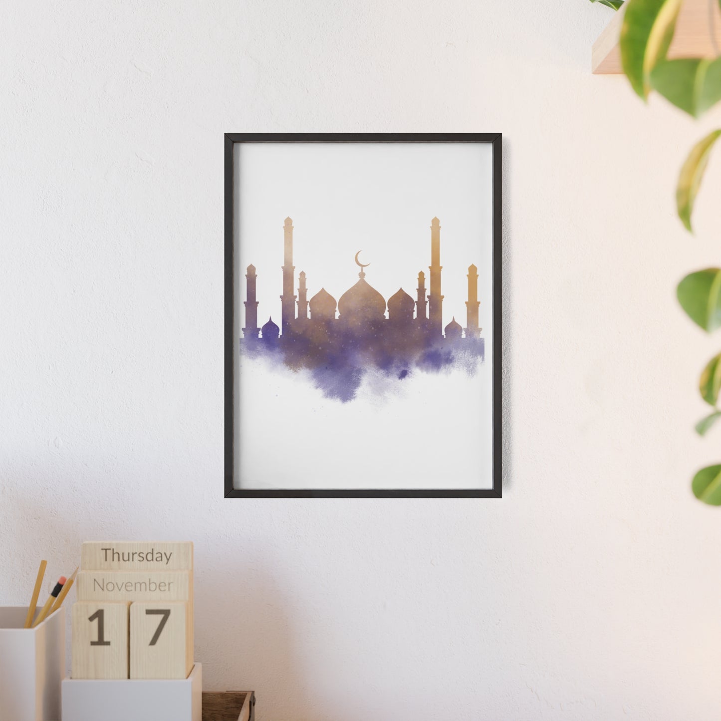 Mosque Poster with Wooden Frame