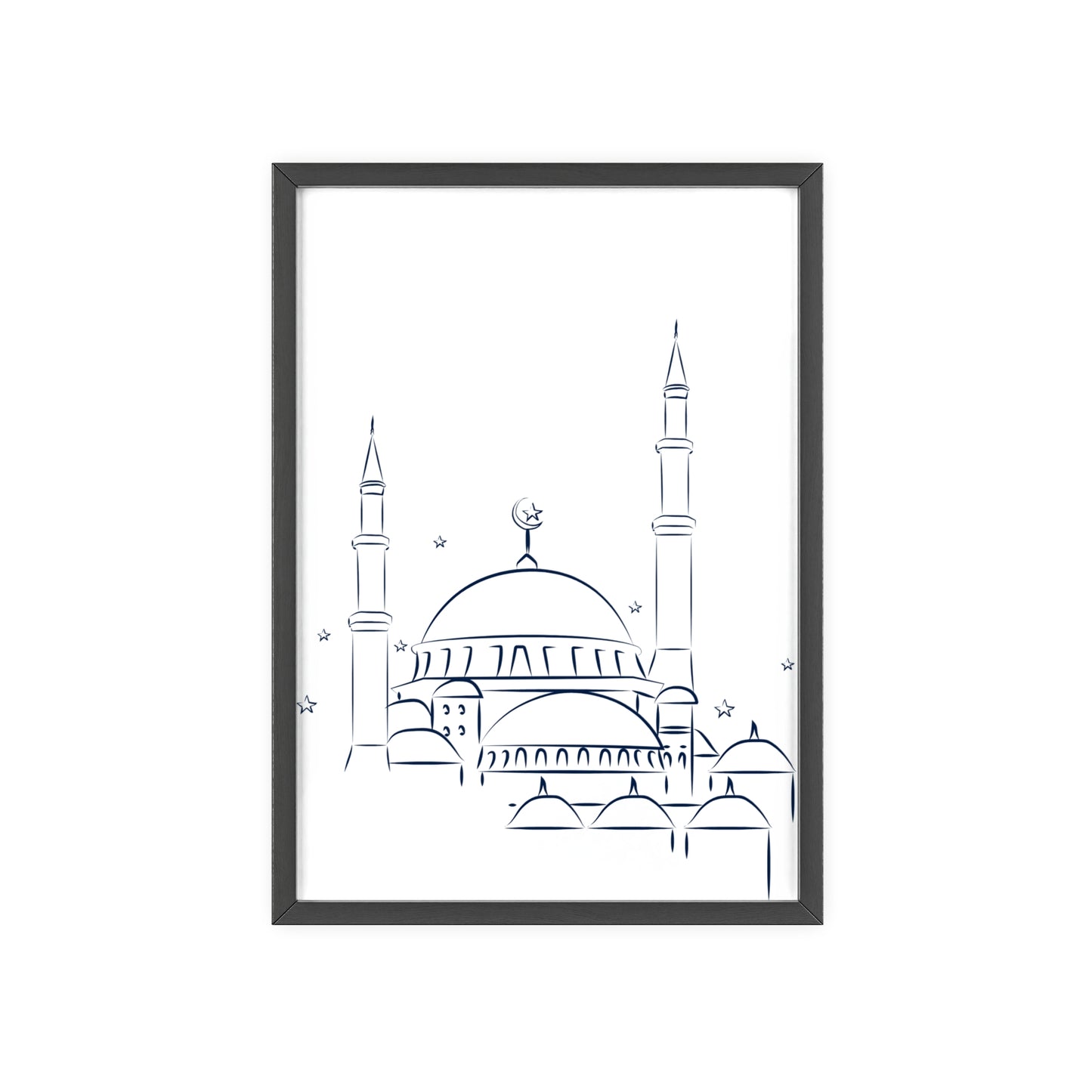 Mosque Poster with Wooden Frame