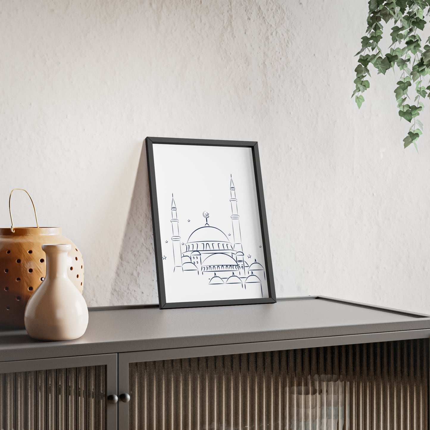 Mosque Poster with Wooden Frame