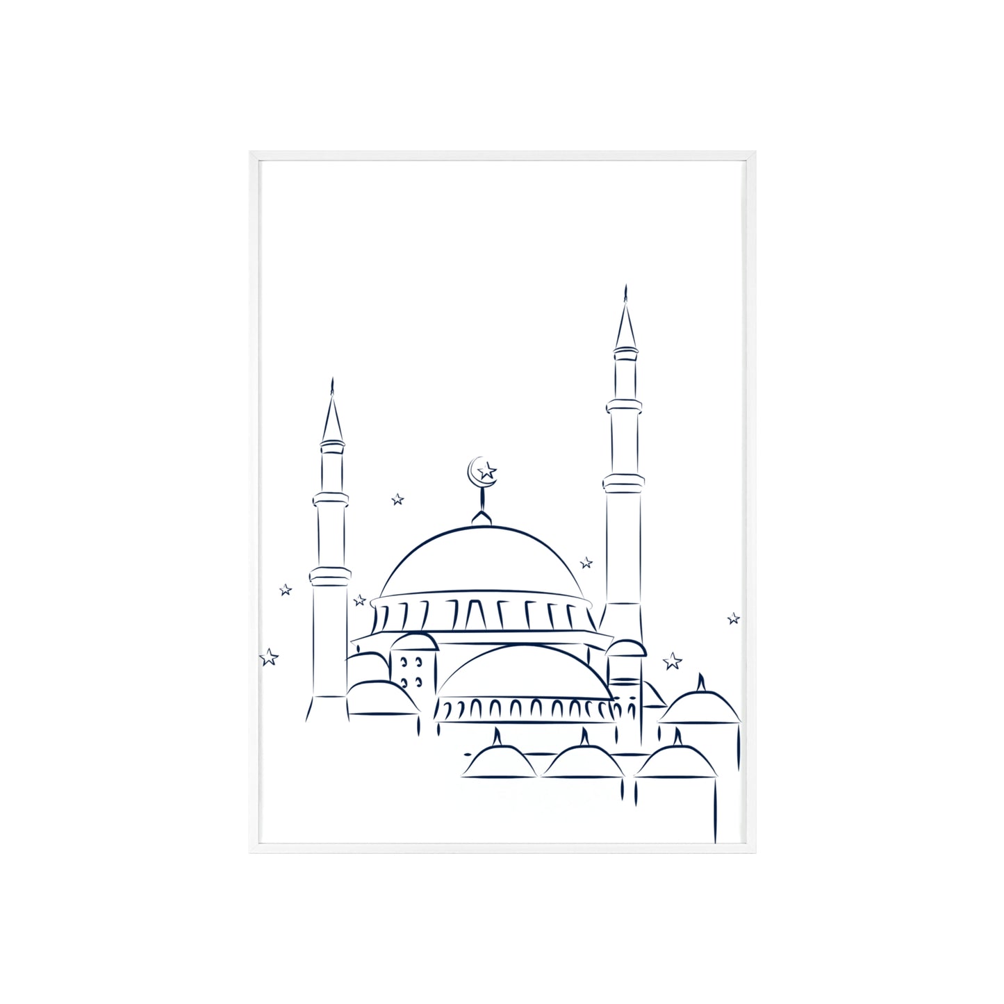 Mosque Poster with Wooden Frame