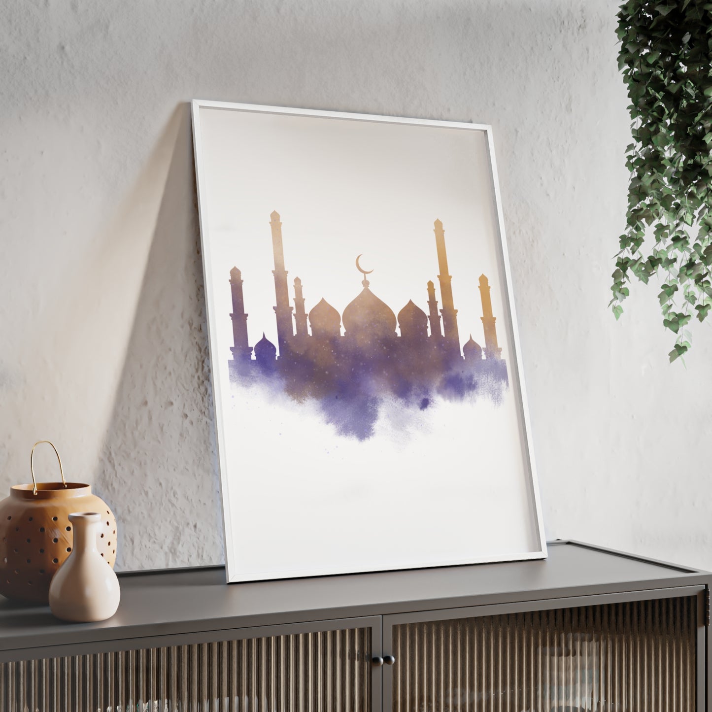 Mosque Poster with Wooden Frame