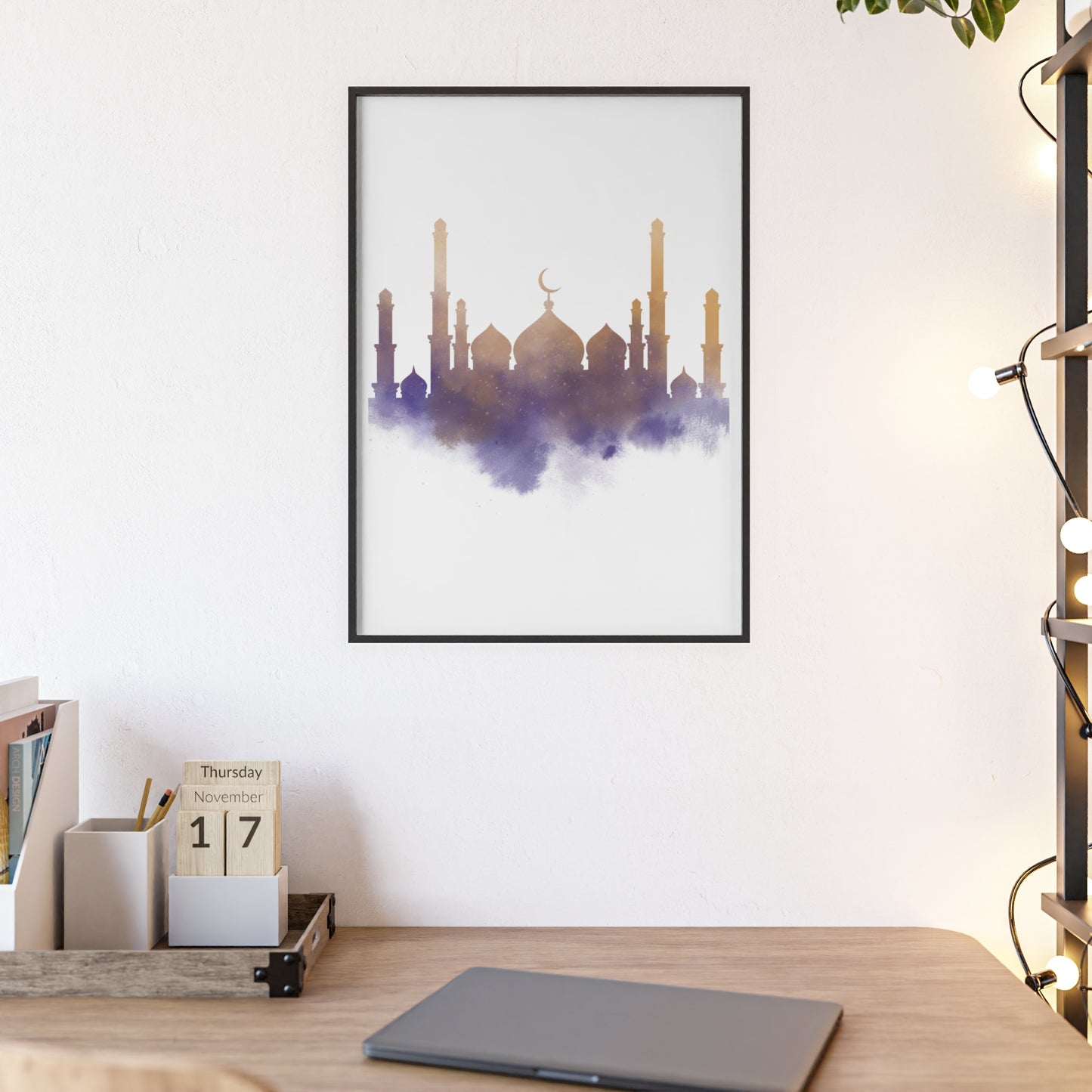 Mosque Poster with Wooden Frame