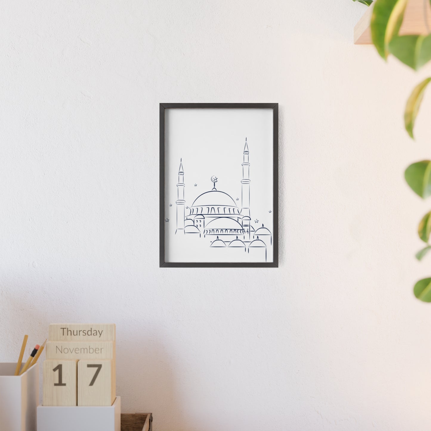 Mosque Poster with Wooden Frame
