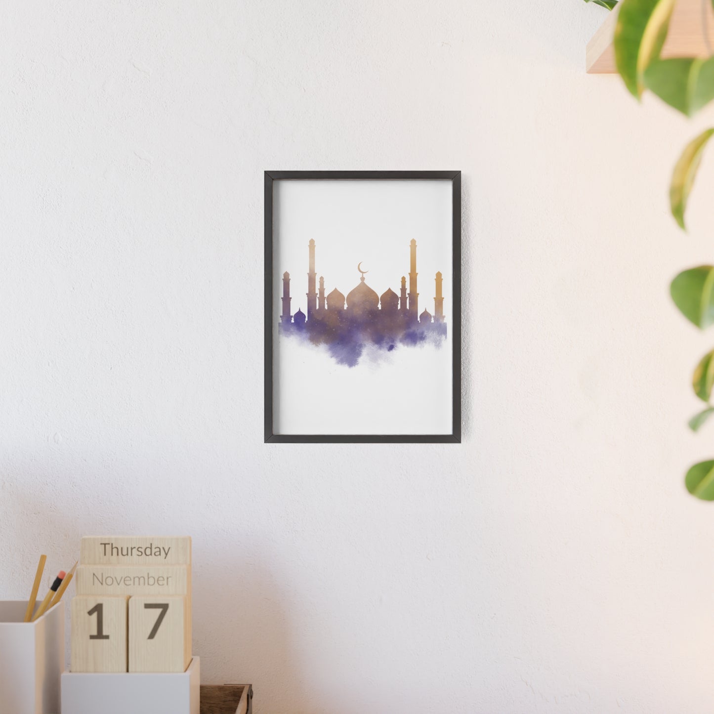 Mosque Poster with Wooden Frame