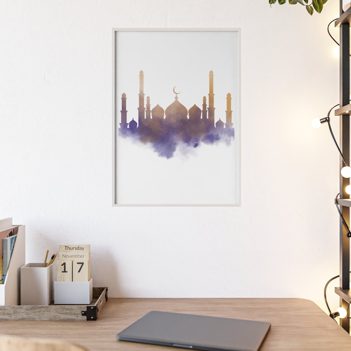 Mosque Poster with Wooden Frame