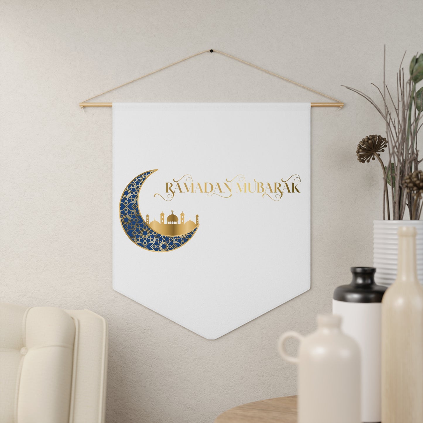 Ramadan Mubarak Pennant - Elegant Wall Hanging