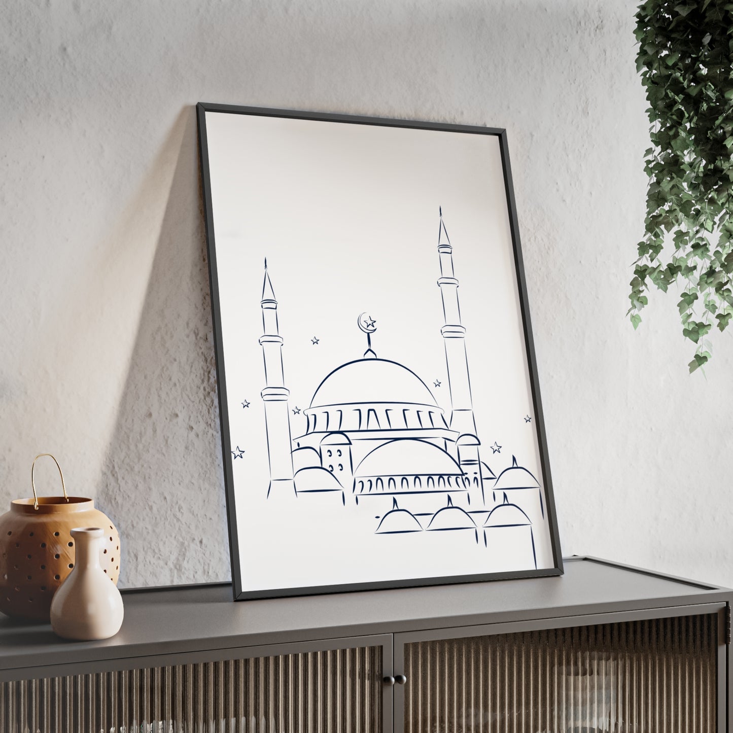 Mosque Poster with Wooden Frame