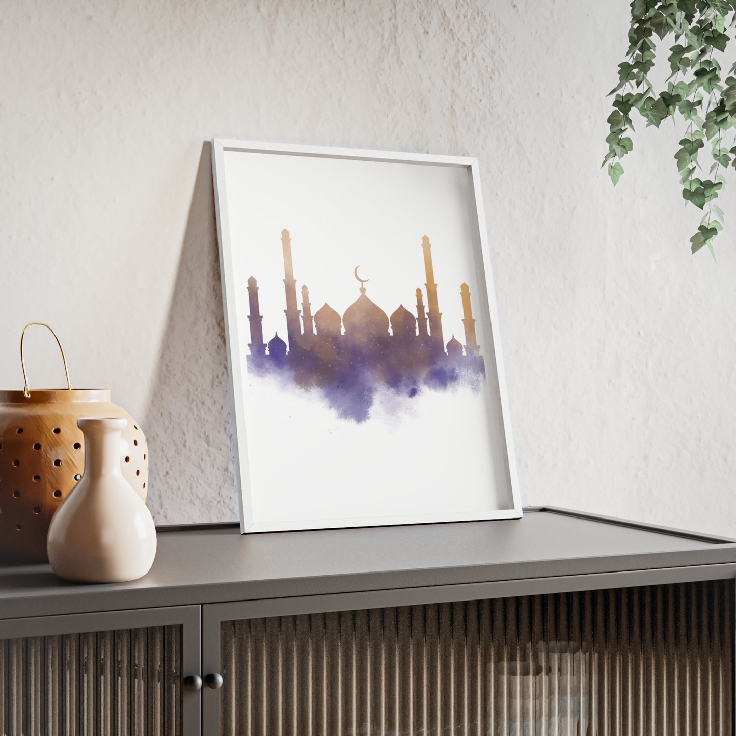 Mosque Poster with Wooden Frame