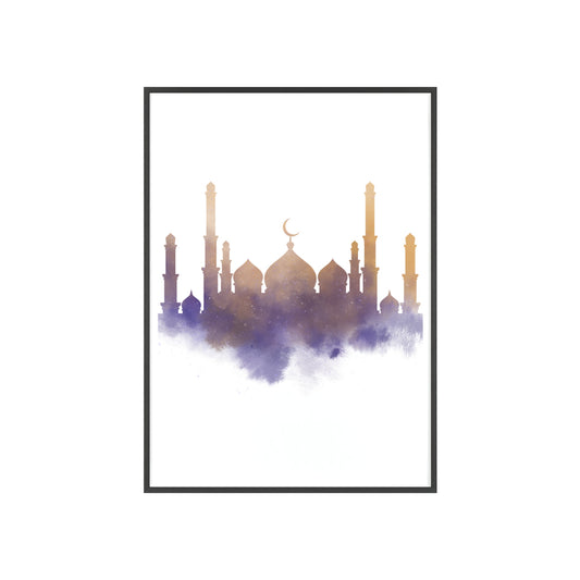 Mosque Poster with Wooden Frame